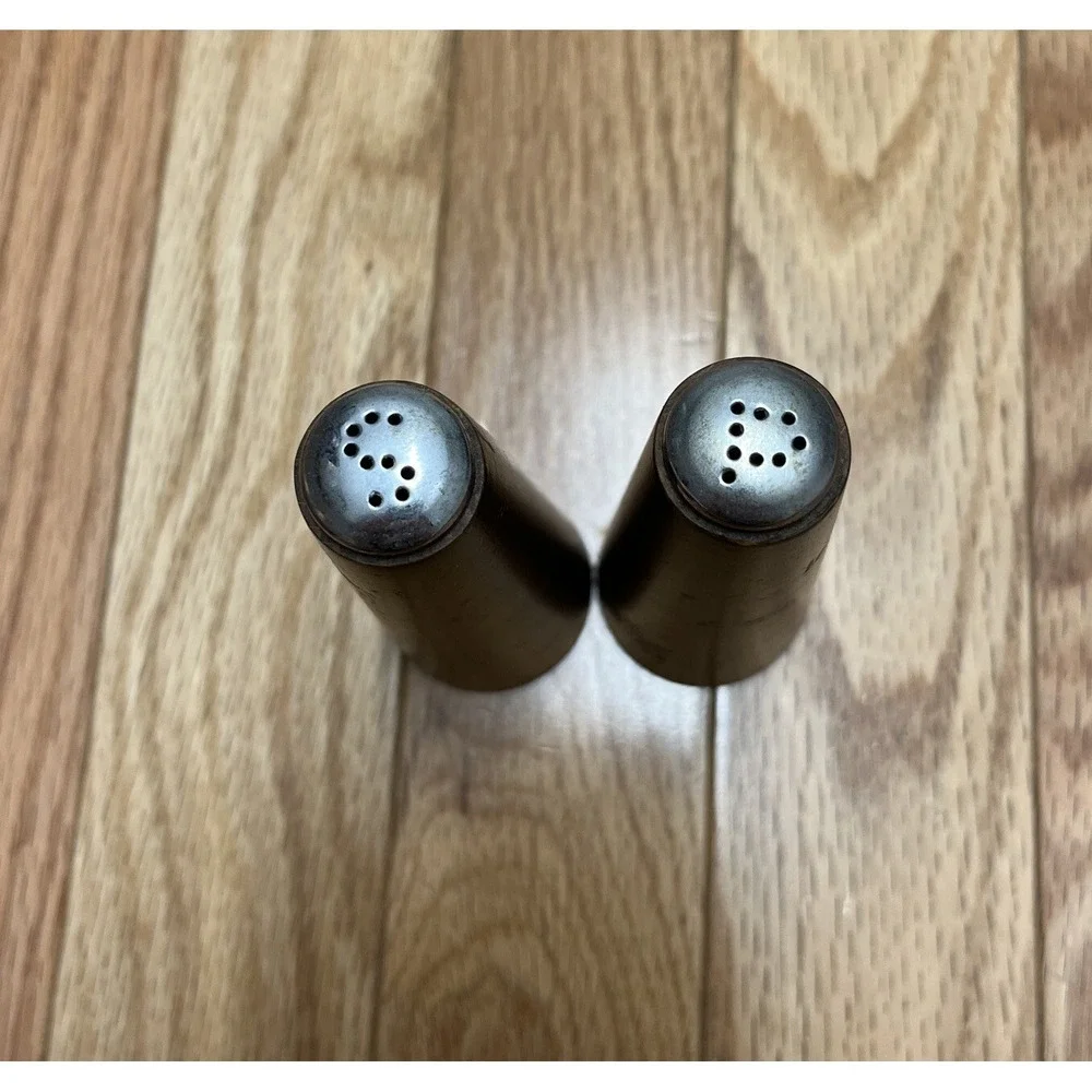 VTG MID-CENTURY‎ Modern SALT PEPPER Shaker Set TAPERED Wood Atomic MCM TABLE LEG